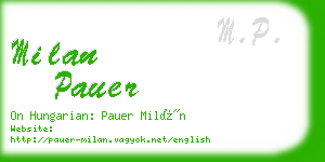 milan pauer business card